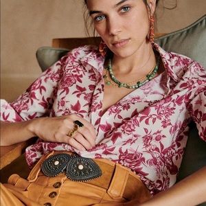 SÉZANE Pierro Botanical Flowers Organic Cotton Shirt